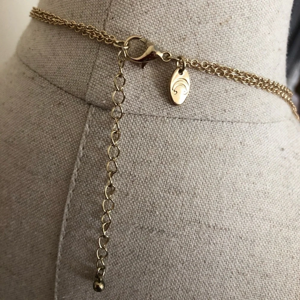 Reversible Double Chain Pendant & Tassel Necklace with Adjustable Chain